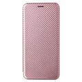 Asus Zenfone 11 Ultra Flip-deksel - Karbonfiber - Roségull