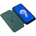 Asus Zenfone 9 flippdeksel i karbonfiber - grønn