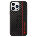 iPhone 14 Pro Max Audi Carbon Fiber Stripe Deksel - Svart