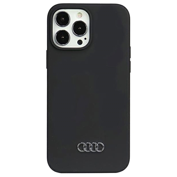 iPhone 13 Pro Max Audi Metal Logo Silikondeksel - Svart