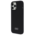 iPhone 13 Pro Max Audi Metal Logo Silikondeksel - Svart