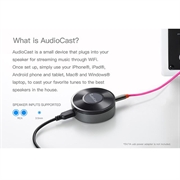 AudioCast M5 WiFi-adapter for høyttalere - AirPlay, DLNA, Spotify - Svart