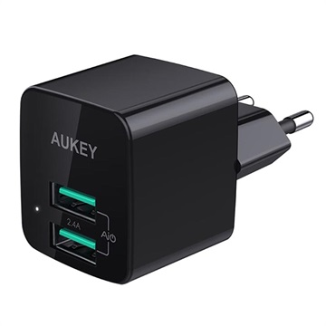 Aukey PA-U32 Minima Duo 12W Vegglader - 2x USB - Svart