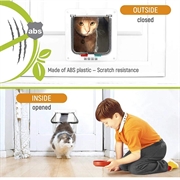 Auto-Lock kjæledyrdør med 4-veis låsesystem for katter og små hunder - M - Hvit