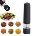 Automatisk salt- og pepperkvern Elektrisk krydderkvern for urter og pepper - svart