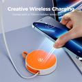 B-31 15W trådløs lader med uttrekkbar USB-C-kabel - oransje