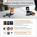 B-33 3-i-1 trådløs ladestasjon med USB-C-kontakter - 15W - svart