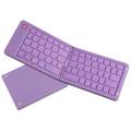 B023 68-tasters magnetisk sammenleggbart trådløst tastatur med telefonstativ - QWERTY - lilla