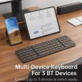 B089 Sammenleggbart trådløst tastatur med talltastatur - 81 taster - grå
