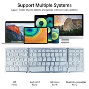 B089 Sammenleggbart trådløst tastatur med talltastatur - 81 taster - Sølv