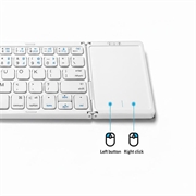 B089 Sammenleggbart trådløst tastatur med berøringsplate - 81 taster - sølv