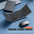 B089 ST Ultratynn Bluetooth-tastatur med trefoldig sammenlegging og smart styreplate - svart