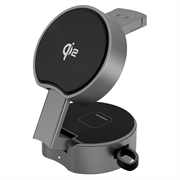 B30 3-i-1 sammenleggbar magnetisk hurtiglader med Qi2 15W - svart / grå