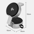 B30 3-i-1 sammenleggbar magnetisk hurtiglader med Qi2 15W - svart / grå