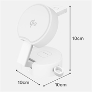 B30 3-i-1 sammenleggbar magnetisk hurtiglader med Qi2 15W - hvit