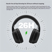 B500 Trådløse hodetelefoner med RGB-lys - Svart