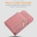 BAELLERRY N0110 Dobbeltlags lommebok med glidelås i PU-lær og mobiltelefonveske med skulderrem for kvinner