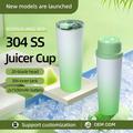 BDL-009 2-i-1 batteridrevet, bærbar juicepresse/blender - 650ml - Gradient grønn