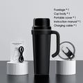 BDL-009PRO 2-i-1 batteridrevet juicepresse/blender med håndtak - 650ml - svart