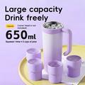 BDL-009PRO 2-i-1 batteridrevet juicepresse/blender med håndtak - 650ml - lilla