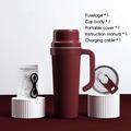 BDL-009PRO 2-i-1 batteridrevet juicepresse/blender med håndtak - 650ml - vinrød