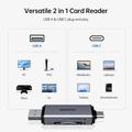 BENFEI 2-i-1 USB-C/USB-A 3.0-kortleser - SD, TF, microSD - svart