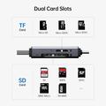 BENFEI 2-i-1 USB-C/USB-A 3.0-kortleser - SD, TF, microSD - svart