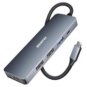 BENFEI 5-i-1 USB-C-adapterhub - 4K HDMI, 100W PD, USB-A - grå