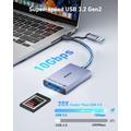 BENFEI CFexpress Type B USB-C/USB-A-kortleser - 10Gbps - Grå