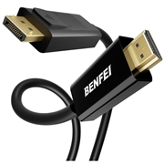 BENFEI DisplayPort/HDMI-kabel - 4K 30Hz - 1.8m - svart