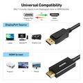 BENFEI DisplayPort/HDMI-kabel - 4K 30Hz - 1.8m - svart