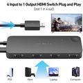 BENFEI HDMI-svitsj 4-i-1 - 4K 60Hz, 2K 144Hz, HDR, HDCP 2.3 - svart
