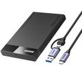 BENFEI SSD-kabinett 2.5" SATA SSD med støtte for USB-C, USB-A og UASP SATA III - svart