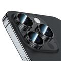 BENKS 3 stk. / sett kameralinsebeskyttelse for iPhone 15 Pro / 15 Pro Max Corming Grila Glass Lens Film med aluminiumslegeringsramme - svart