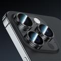 BENKS 3 stk. / sett kameralinsebeskyttelse for iPhone 15 Pro / 15 Pro Max Corming Grila Glass Lens Film med aluminiumslegeringsramme - svart