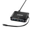 BK-124D 240W ladestasjon for skrivebordet med uttrekkbar USB-C-kabel - 2x USB-C, 2x USB-A