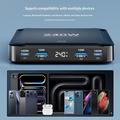 BK-124D 240W ladestasjon for skrivebordet med uttrekkbar USB-C-kabel - 2x USB-C, 2x USB-A