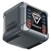 BK-127D 12-ports ladestasjon for skrivebord, 1200W - svart