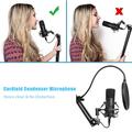 BM-700 Mikrofon med justerbar arm og popfilter for podcaster og streaming