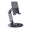 BONERUY L06X smarttelefon-/nettbrettstativ i aluminium - 360 roterbart, sammenleggbart, flere vinkler
