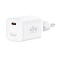 BUDI AC020EW GaN hurtiglader for USB-C 45W - hvit