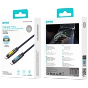 BWOO Aromaterapi USB-C/USB-C-ladekabel - 240W, 1.2m - mørkeblå