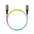 BWOO RGB flettet USB-C/Lightning-kabel - 1m, 27W
