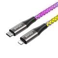 BWOO RGB flettet USB-C/Lightning-kabel - 1m, 27W