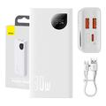 Baseus Adaman2 Digital Display Power Bank 10000mAh - 2xUSB, USB-C, 30W - Hvit