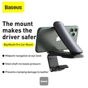 Baseus Big Mouth Pro SUDZ-A01 universell mobiltelefonholder til bil - 4.7-6.5" - svart