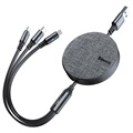 Baseus 3-i-1 Inntrekkbar USB-kabel - 1.2m - Grå