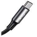 Baseus 3-i-1 Inntrekkbar USB-kabel - 1.2m