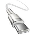 Baseus Cafule Metal Series USB-C/USB-C-kabel med nylonfletting - 100W - 2m - hvit