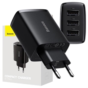 Baseus kompakt hurtiglader CCXJ020101, 3x USB, 17W